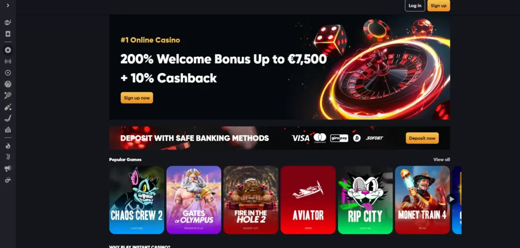 instant casino site